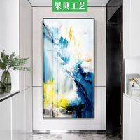 入户玄关装饰画现代简约大幅竖版过道走廊挂画北欧抽象楼梯墙壁画