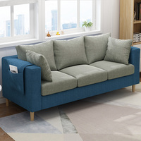 北欧布艺小户型沙发客厅简约现代双人实木腿懒人小沙发网红款简易