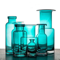 【新加勤】创意款彩色玻璃花瓶欧式家居摆件 玻璃工艺品摆件