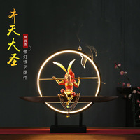 齐天大圣禅意倒流香摆件客厅玄关创意LED灯饰台灯孙悟空斗战胜佛
