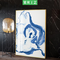 创意轻奢晶瓷画现代简约背景墙中国风石头纹理样板房壁挂画装饰画