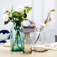 【新加勤】家居装饰品彩色清新玻璃花瓶工艺品厂家批发桌面大花瓶